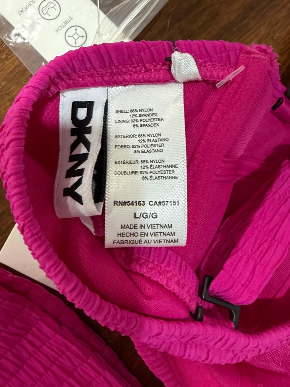 NWT DKNY Hot Pink Textured Underwire High-Waist Bikini Set Sz L | Pinup | Resort - Picture 8 of 8